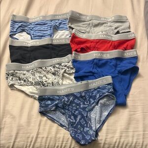 Hanes Boy’s Blue and Gray Striped Briefs